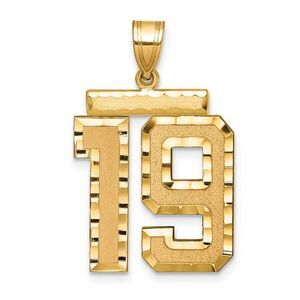 14k Yellow Gold, Varsity Collection, Large D/C Pendant Number 19